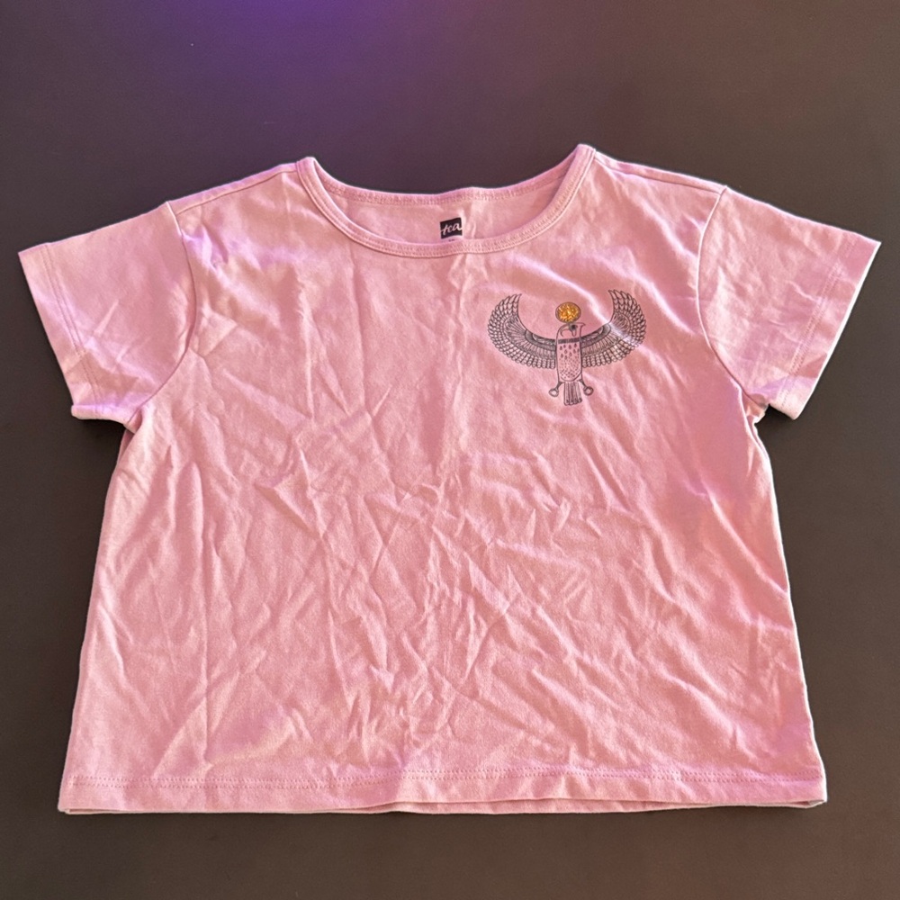 Tea Collection Pink Kids Tee with Winged Emblem